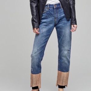 Anthropologie Pilcro rose gold boyfriend jeans